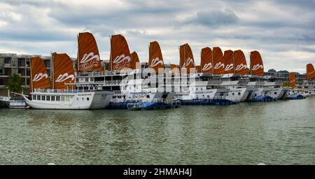 Pier in Halong, Vietnam Stock Photo