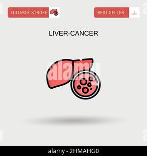 Liver-cancer Simple vector icon. Stock Vector