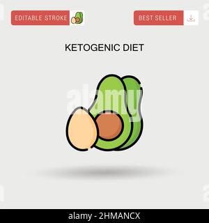 Ketogenic diet Simple vector icon. Stock Vector