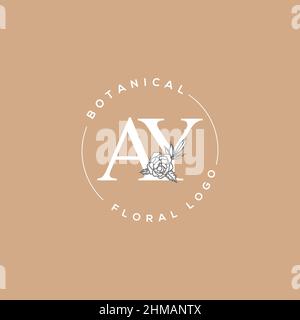 Initial AY letter luxury beauty flourishes ornament monogram logo Stock Vector