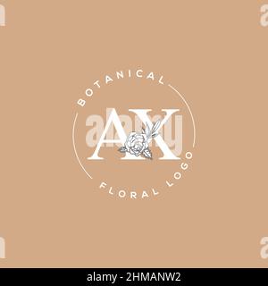 Initial AX letter luxury beauty flourishes ornament monogram logo Stock Vector