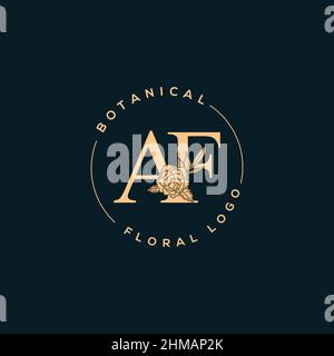 Initial AF letter luxury beauty flourishes ornament monogram logo Stock Vector