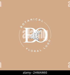 Initial BO letter luxury beauty flourishes ornament monogram logo Stock Vector