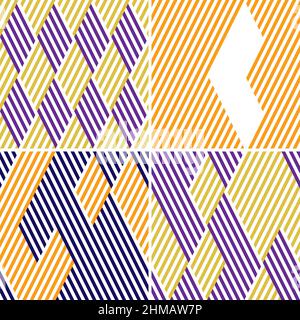 4 different vector patterns in the same package(eps). One pattern is paid and 3 are free (white dividing lines) Stock Vector