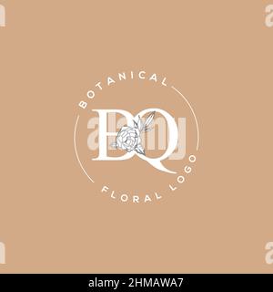 Initial BQ letter luxury beauty flourishes ornament monogram logo Stock Vector