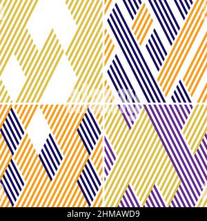 4 different vector patterns in the same package(eps). One pattern is paid and 3 are free (white dividing lines) Stock Vector