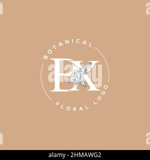 Initial BX letter luxury beauty flourishes ornament monogram logo Stock Vector
