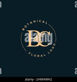 Initial BC letter luxury beauty flourishes ornament monogram logo Stock Vector