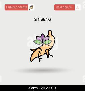 Ginseng Simple vector icon. Stock Vector