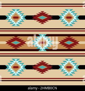 Southwestern traditional design in a seamless repeat pattern - Vector Illustration Stock Vector