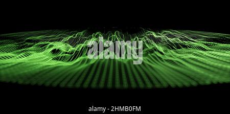 Abstract wireframe waveform on black background, visualization of sound  waves or acoustic equalizer concept with selective focus effect and copy  space Stock Photo - Alamy