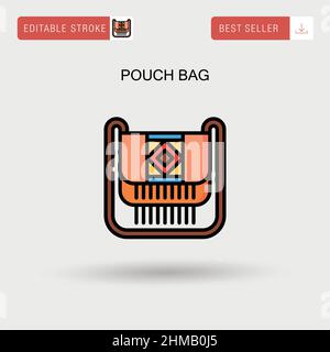 Pouch bag Simple vector icon. Stock Vector