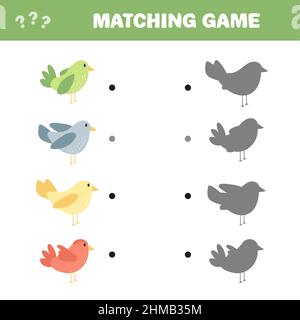 Forest or camping black and white shadow matching activity with cute ...