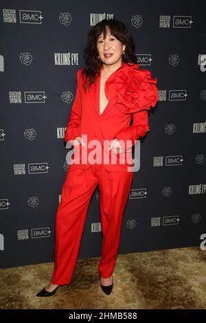 Beverly Hills, Ca. 8th Feb, 2022. Sandra Oh pictured at the Killing Eve Season Four Photo Call in Beverly Hills, California on February 8, 2022. Credit: Faye Sadou/Media Punch/Alamy Live News Stock Photo