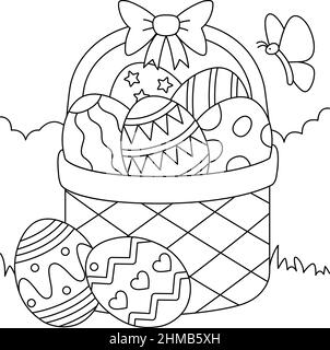 easter basket coloring sheets