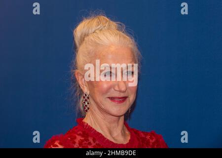 London, UK.  8 February 2022. Helen Mirren (as Dorothy Bunton) at the UK Premiere of the film 'The Duke' at The National Gallery.  The film tells the true story of taxi driver Kempton Bunton (played by Jim Broadbent), who stole Goya’s portrait of the Duke of Wellington from London’s National Gallery, the first and only theft in the gallery’s history.    Credit: Stephen Chung/EMPICS/Alamy Live News Stock Photo