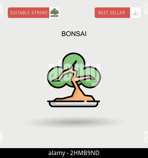 Bonsai Simple vector icon. Stock Vector