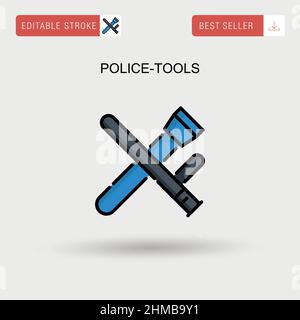 Police-tools Simple vector icon. Stock Vector