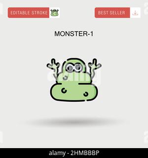 Monster-1 Simple vector icon. Stock Vector