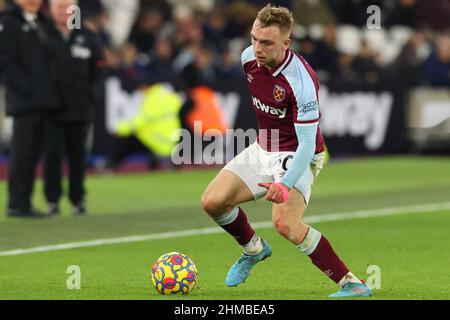 8th February 2022 ;  London Stadium, London, England; Premier League football West Ham versus Watford; Jarrod Bowen of West Ham United Stock Photo