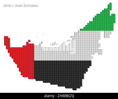 United Arab Emirates map with dotted pattern vector illustration Stock ...