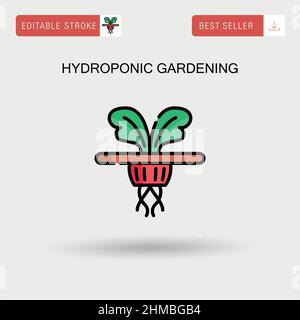 Simple vector icon of a hydroponic system growing plants without soil ...
