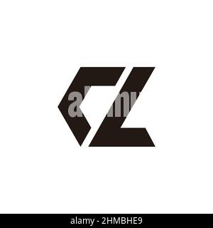 letter cl slice geometric simple logo vector Stock Vector
