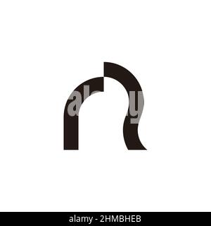 letter rr simple geometric curves line flat logo vector Stock Vector