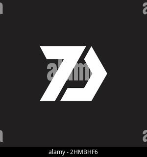 letter pd simple motion arrow geometric logo vector Stock Vector