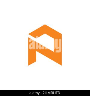 letter n roof home shape logo vector Stock Vector