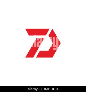 letter td motion polygonal geometric simple logo vector Stock Vector