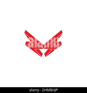 letter m electricity thunder flash linked logo vector Stock Vector