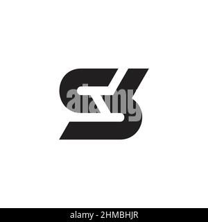 letter sb simple flat geometric linked logo vector Stock Vector