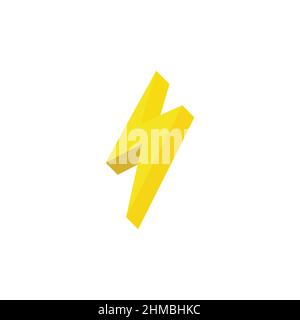 3d gradient flat thunder flash symbol vector Stock Vector