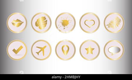 Set of Instagram Highlights Stories Cover icons. Editable Vector .  Stock Vector