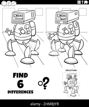 drawing and coloring task with comic robot character Stock Vector Image ...