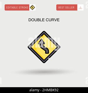 Double curve Simple vector icon. Stock Vector