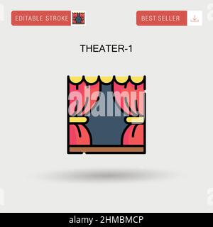 Theater-1 Simple vector icon. Stock Vector