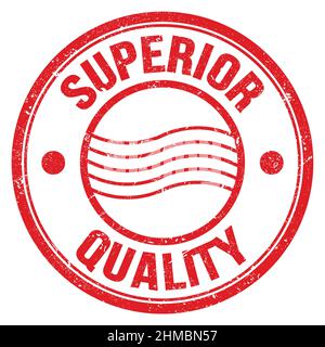 SUPERIOR QUALITY text written on red round postal stamp sign Stock Photo