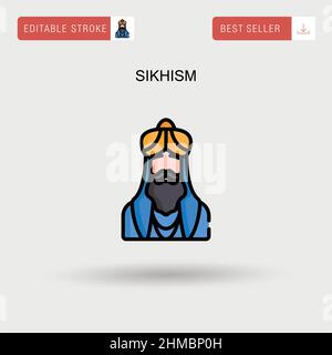 Sikhism Simple vector icon. Stock Vector