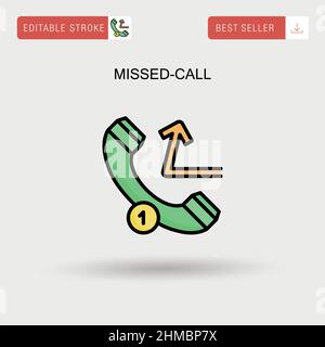 Missed-call Simple vector icon. Stock Vector