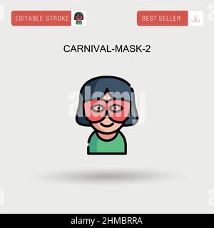 Carnival-mask-2 Simple vector icon. Stock Vector