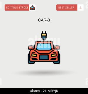 Car-3 Simple vector icon. Stock Vector