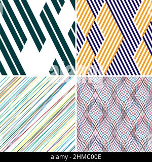 4 different vector patterns in the same package(eps). One pattern is paid and 3 are free (white dividing lines) Stock Vector