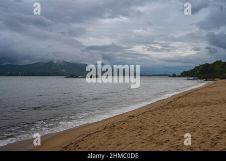 Cloudy day on the beach of Ilhabela, Sao Paulo Brazil Stock Photo