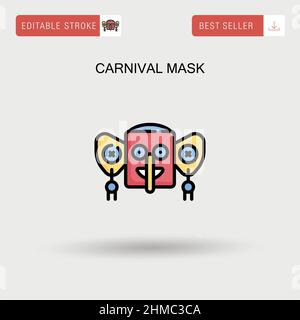 Carnival mask Simple vector icon. Stock Vector