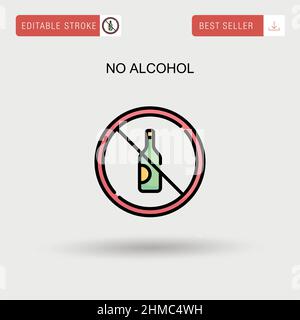 No alcohol Simple vector icon. Stock Vector