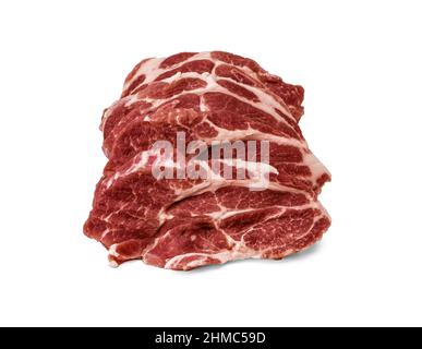 marble beef. Group of fresh raw beef meat steaks isolated on white background. Raw meat. fresh raw beef lamb. cooking meat on white. Butchery, market, Stock Photo
