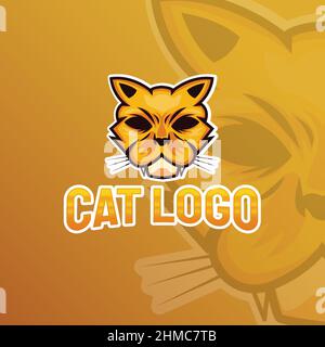 cat logo mascot esport gaming logo Stock Vector