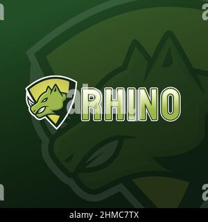 rhino mascot esport gaming logo Stock Vector